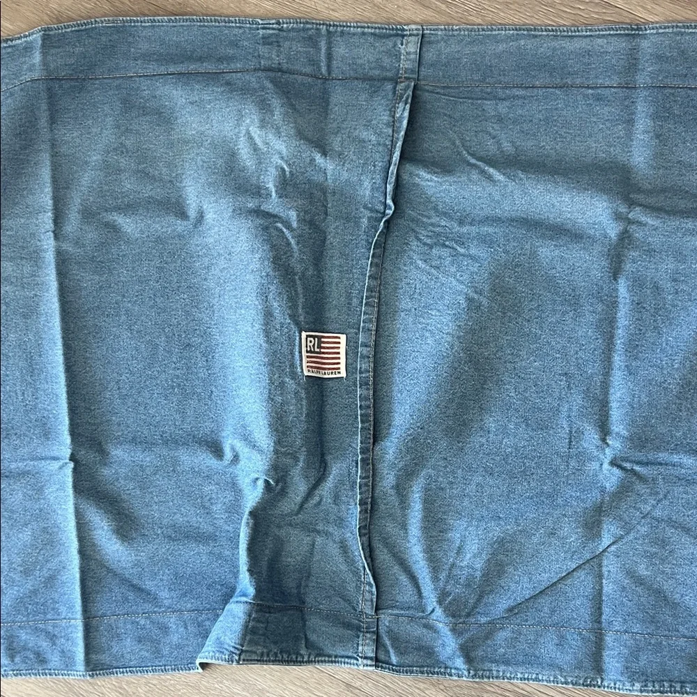 90s SET OF 4 Ralph Lauren - Denim (2)+Striped (2) Pillow Sham Covers Vintage